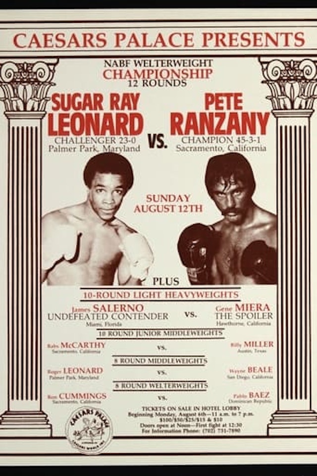 Sugar Ray Leonard vs. Pete Ranzany
